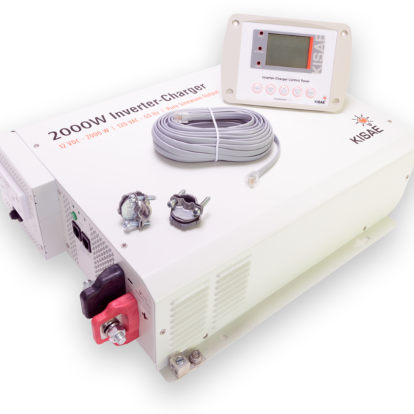 Onduleur sinus pur de 2000 watts avec transfert switch et chargeur de 80 amp&egrave;res